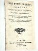 Les Deux Frères; Comédie en quatre actes, en prose, traduite et arrangée pour la Scène française par M. Weiss, L.F. Jauffret et J. Patrat. ...