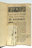 Dissertation sur les Causes du Ressort, qui a remporté le Prix à l'Académie Royale des Belles-Lettres, Sciences et Arts, pour l'année mil sept cens ...