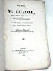 Lettre à M. Guizot, sur son article de la Revue Française intitulé:"Du Catholicisme, du Protestantisme et de la Philosophie en France".. COQUEREL ...