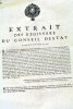 EXTRAIT DES REGISTRES DU CONSEIL D'ETAT, Du vingt-sixième Avril mil sept cens vingt. Le Roy s'étant fait représenter dans son Conseil l'Arrêt rendu en ...