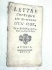 Lettre Critique sur les devoirs d'un curé, par un Ecclésiastique de Province à un Curé de Paris.. [ GÉNARD (François) ].