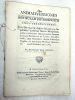 Animadversiones non nullae physiologicae circa generationem.. GAURÉ (Carl-Estribaud de).