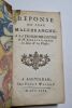 Reponse Du Pere Malebranche, a la Troisième Lettre de M. Arnauld 1742 200,00 ? Reponse Du Pere Malebranche, a la Troisième Lettre de M. Arnauld, ...