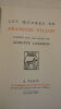 Francois Villon [LONGNON, Auguste) Les oeuvres de Francois Villon. Paris, A l'enseigne de la Cite des Livres, 25 mai 1926. - XII 208 pp. Broché beige, ...