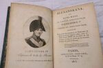 Alexandrana ou bons mots et paroles remarquables d'Alexandre Ier pendant son séjour dans Paris Paris, Lemercier, 1815, 90 x 140 mm., reliure ...