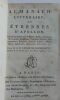 Almanach Littéraire ou Etrennes d'Apollon contenant un recueil de contes, fables, chansons romances, anecdotes, couplets, idylles, épigrammes..par C. ...