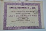 Action de 500 francs au porteur Cie charbonnière de la Seine 1919. Action de 500 francs au porteur Cie charbonnière de la Seine 1919