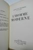 STROWSKI Fortunat L'homme moderne GRASSET Bernard 5 oct. 1931, in 8, broché, exemplaire à toutes marges, non coupé, (petit manque en coiffe ...