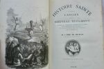 MEISSAS Abbé de Histoire Sainte comprenant l'Ancien et le Nouveau Testament Paris Hetzel [c. 1870] In-8° reliure demi-chagrin brun, (petites usures en ...