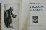 RICHEPIN, Jean La Chanson des Gueux. Paris, André Plicque & Cie, Editeurs, 1927, in-8°, 320 pages, reliure demi-cuir à coins, (un coin émoussés), tête ...