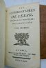 LES COMMENTAIRES DE CESAR TRADUCTION NOUVELLE AVEC LE LATIN A COTE Paris, CHEZ JOSEPH BARBOU, 1755, 105 x 170 mm., reliure plein veau, tranches ...