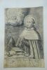 Taille de gravure 80 x 128 mm. , (contre-collé sur papier fort). Gravure sur parchemin 17 ème 80 x 128 mm.