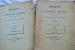 Mémoires présentés à l'institut d'Egypte et publiés sous les auspices de sa majesté Farouk Ier, roi d'Egypte. Le Caire, imprimerie de l'institut ...