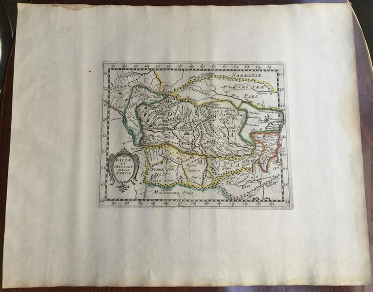 DACIAE ET MYSIARU(M) DELINEATIO. Theatrum geographique Europae veteris. Carte de la Dacie ancienne. . Briet (Philippe)
