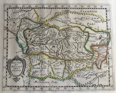 DACIAE ET MYSIARU(M) DELINEATIO. Theatrum geographique Europae veteris. Carte de la Dacie ancienne.