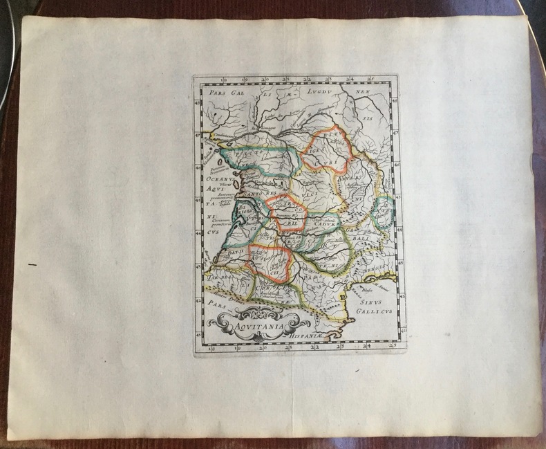 Carte de l'Aquitaine ancienne. Theatrum geographique Europae veteris.. Briet (Philippe)