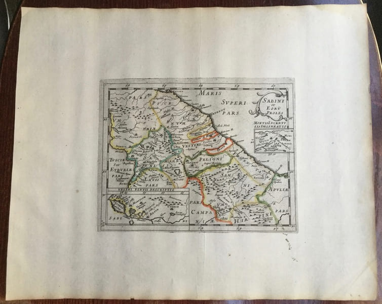 Sabini et Eorum Proles. Theatrum geographique Europae veteris. Italie ancienne, carte de l'Ombrie et des Abruzzes. . Briet (Philippe)
