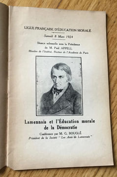 Lamennais et l'Éducation Morale de la Démocratie. Bouglé (Célestin)