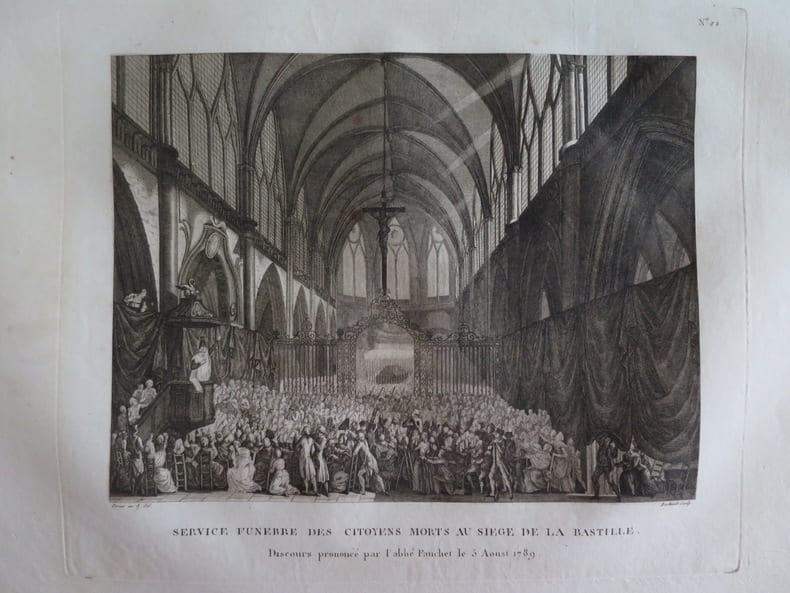Tableaux historiques de la R&eacute;volution fran&ccedil;aise. N&deg;22) Service fun&egrave;bre des citoyens morts au si&egrave;ge de la Bastille.. Collectif