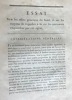 Essai sur les effets généraux du froid et sur les moyens de rappeler à la vie les personnes engourdies par cet agent. Dissertation présentée et ...