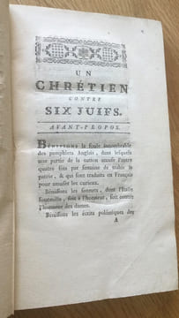 Un chrétien contre six Juifs. Voltaire