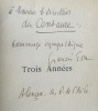 Trois années. Poésies 1905-1908.. Éon (Francis)