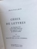 Choix de lettres. II. 1937-1945. Traité des jours sombres.. Paulhan (Jean)