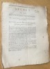 Décret de la Convention nationale, du 5e. jour de Frimaire, an second de la République française, une & indivisible, qui ordonne que la peine de ...