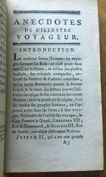 Anecdotes intéressantes et historiques de l’illustre voyageur. Pendant son Séjour à Paris. Dédiées à la Reine.. Du Coudray (Alexandre-Jacques)