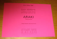 Flyer de l'exposition Araki à Paris en 2000