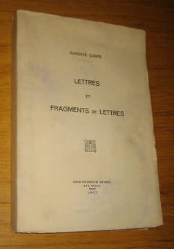 Lettres et fragments de lettres. Comte (Auguste)