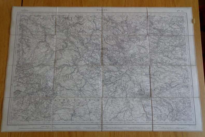 Carte g&eacute;ographique de Paris et ses environs, 1852. Collectif