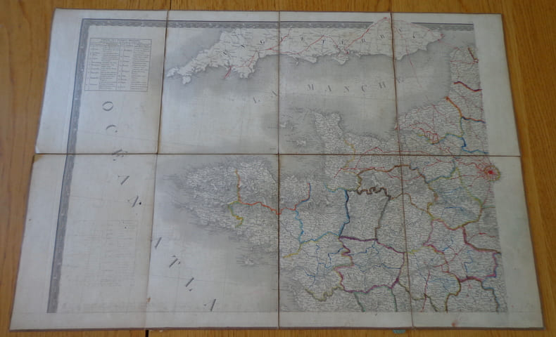 Carte physique, administrative et routi&egrave;re de la France, indiquant aussi la navigation int&eacute;rieure du royaume, par A. H. Bru&eacute;, G&eacute;ographe du Roi. ...