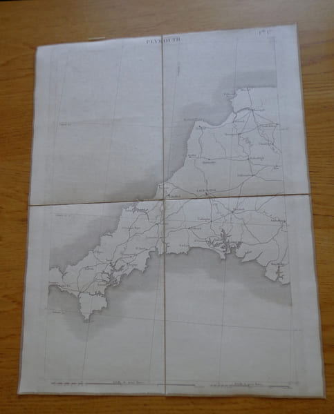 Carte g&eacute;ographique de Plymouth et sa r&eacute;gion. Collectif