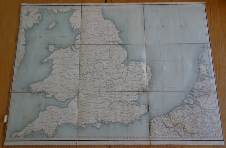 Carte g&eacute;ographique de l'Angleterre, le nord de la France, la Belgique. Collin