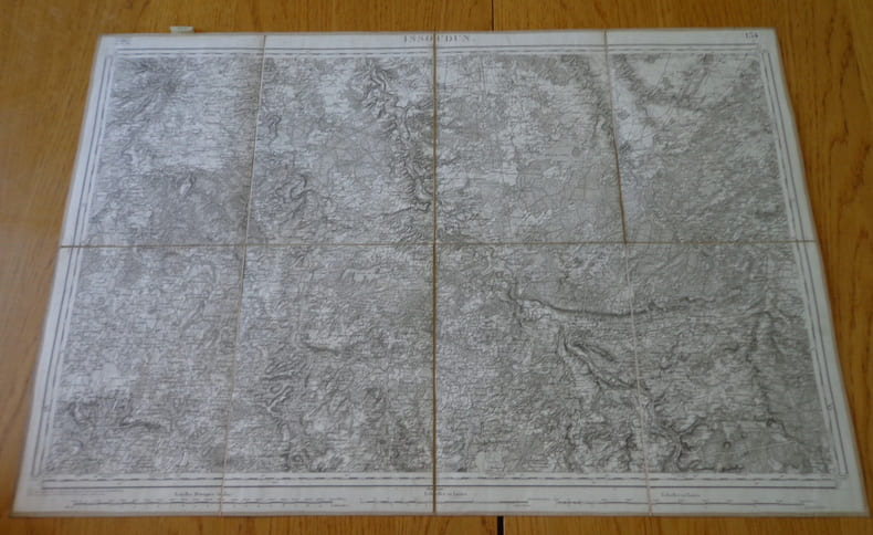 Carte g&eacute;ographique d'Issoudun et ses environs, 1847. Collectif