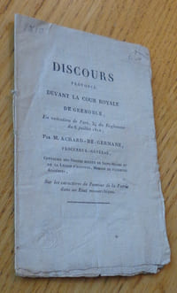 Discours prononcé devant la Cour royale de Grenoble, en exécution de l'art. 34 du Règlement du 6 juillet 1810, Sur les caractères de l'amour de la Patrie dans un État monarchique