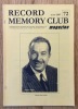 Record Memory Club Magazine, n°72. Collectif / Revue Record memory club