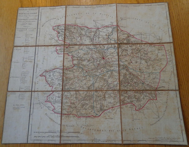 Carte g&eacute;ographique du Maine-et-Loire, 1790. Collectif