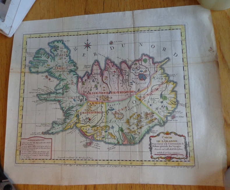 Carte de l'Islande, pour servir à la Continuation de l'Histoire générale des Voyages. Dressée sur celle de M. Horrebows.. Bellin (Jacques-Nicolas)