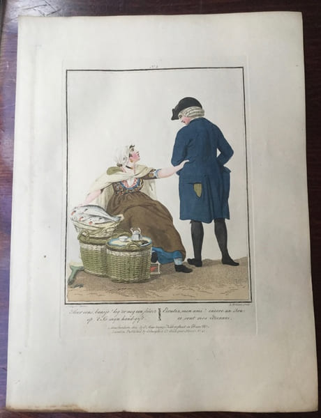 Poissard et un artisan d'Amsterdam - "Amsterdamsche Vischvrouw en Ambachtsman.". Anonyme