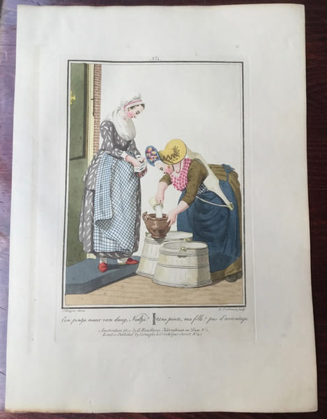 Laiti&egrave;re et servante d'Amsterdam- "Amsterdamsch Melkmeisje en Dienstmaagd". Anonyme