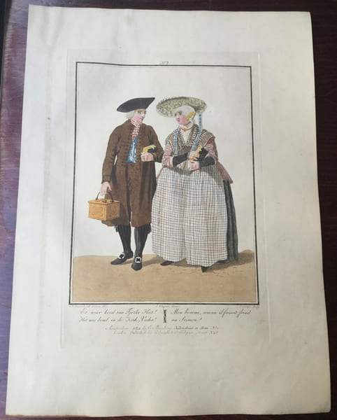 Batelier frison avec sa femme - "Vriesehe Schipper, met zijne Vrouw uit de kerk komende". Anonyme