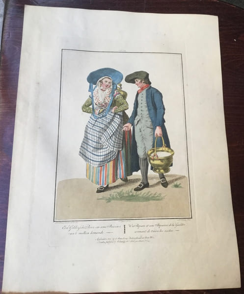 Jeune paysan et une paysanne de la Gueldre - "Geldersehe Jongeling en Landmeisje". Anonyme