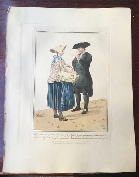 Paysan et une paysanne de l'&icirc;le de Walcheren - "Walchersehe Landman en Landvrouw". Anonyme