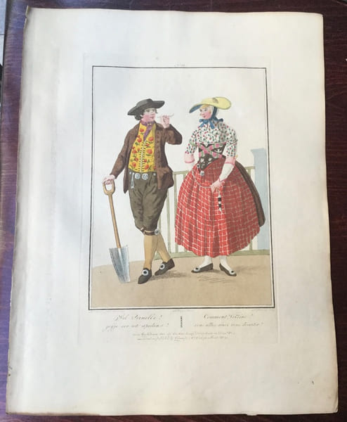 Paysan et une paysanne de l'&icirc;le de Sud-Beveland, dans leurs atours - "Boer en Boerin van Zuid-Beveland, in hun tooisel". Anonyme