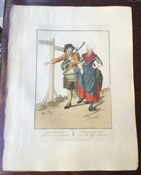 Jeune paysan et une paysanne du Brabant-Septentrional, allant au marché - "Jonge Boer en Landmeisje van Noord-Braband, ter markt gaande"