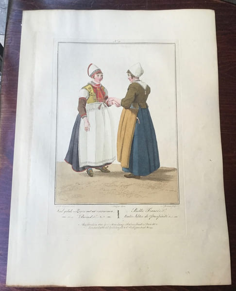Fianc&eacute;e de l'&icirc;le de Marken, avec sa m&egrave;re - "Bruid van het eiland Marken, met hare Moeder". Anonyme