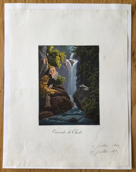 Gravure Suisse - Cascade de Ch&egrave;de.. Anonyme