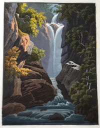 Gravure Suisse - Cascade de Chède.